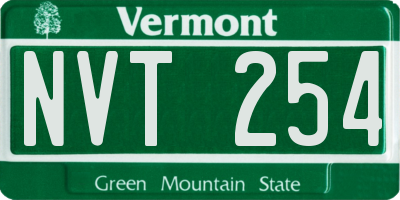 VT license plate NVT254