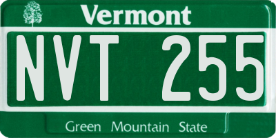 VT license plate NVT255