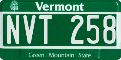 VT license plate NVT258