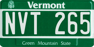 VT license plate NVT265