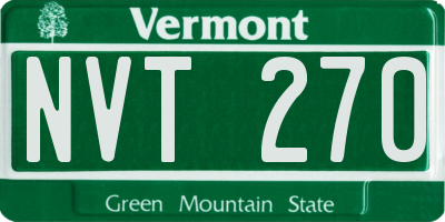VT license plate NVT270