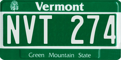 VT license plate NVT274