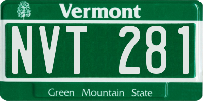 VT license plate NVT281