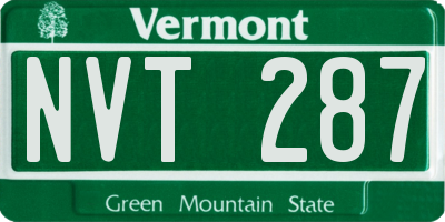 VT license plate NVT287
