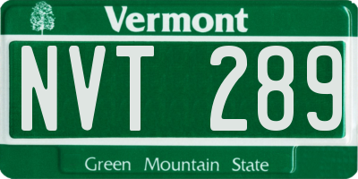 VT license plate NVT289
