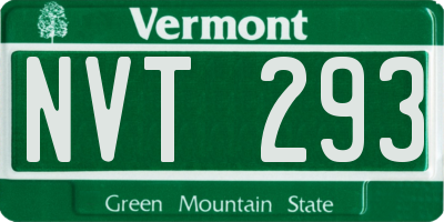 VT license plate NVT293