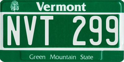 VT license plate NVT299