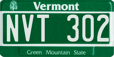 VT license plate NVT302