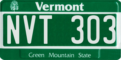 VT license plate NVT303