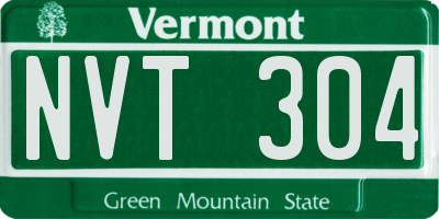 VT license plate NVT304
