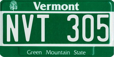 VT license plate NVT305