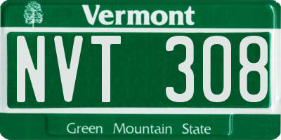 VT license plate NVT308