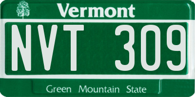 VT license plate NVT309