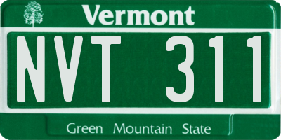 VT license plate NVT311