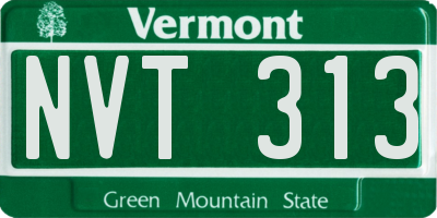 VT license plate NVT313