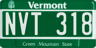 VT license plate NVT318