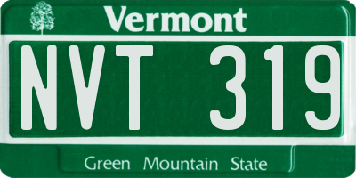 VT license plate NVT319