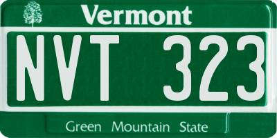 VT license plate NVT323