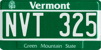 VT license plate NVT325
