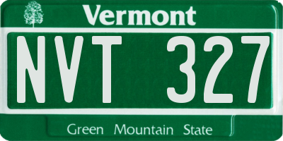 VT license plate NVT327