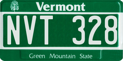 VT license plate NVT328