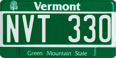VT license plate NVT330