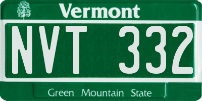 VT license plate NVT332