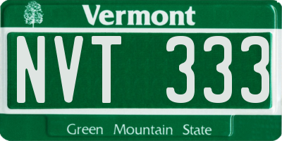 VT license plate NVT333