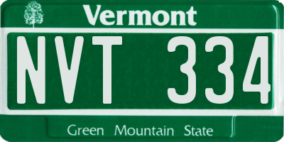 VT license plate NVT334