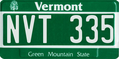 VT license plate NVT335
