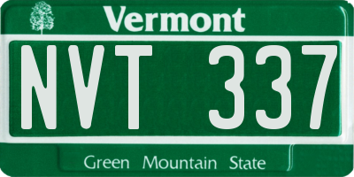VT license plate NVT337