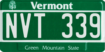 VT license plate NVT339