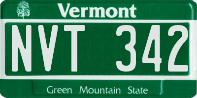 VT license plate NVT342