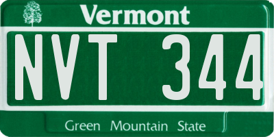 VT license plate NVT344