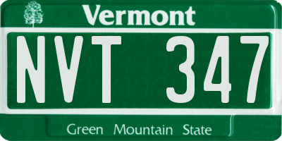 VT license plate NVT347