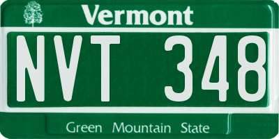 VT license plate NVT348