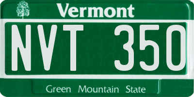 VT license plate NVT350