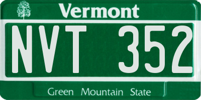 VT license plate NVT352