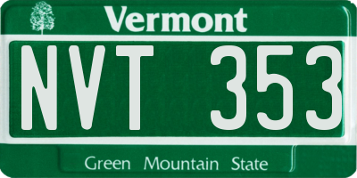 VT license plate NVT353