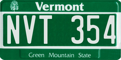 VT license plate NVT354