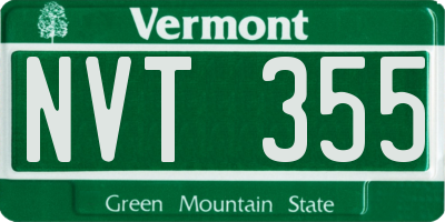 VT license plate NVT355