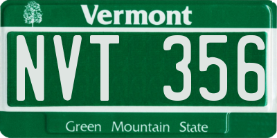 VT license plate NVT356