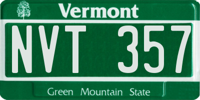 VT license plate NVT357