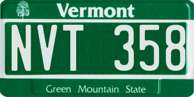 VT license plate NVT358
