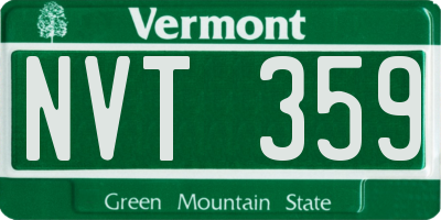 VT license plate NVT359