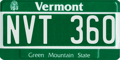 VT license plate NVT360
