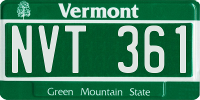 VT license plate NVT361