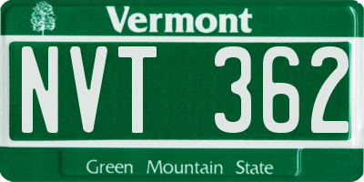 VT license plate NVT362