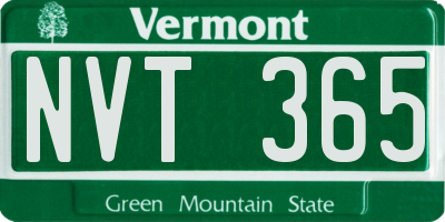 VT license plate NVT365