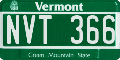 VT license plate NVT366